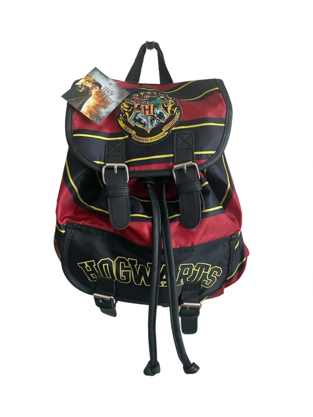 Harry Potter Hogwarts School Backpack Burgundy Black Striped